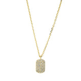 Collier 18 kt GG, mit ZÖ 40 cm + 43 cm, 48 Brill. 0,18 ct, TW-si