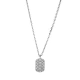 Collier 18 kt WG, mit ZÖ 40 cm + 43 cm, 48 Brill. 0,18 ct, TW-si