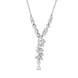 Collier 18 kt WG, 6 Tropfen 0,85 ct, TW-vsi, 15 Brill. 1,35 ct, TW-vsi, 1 Tropfen 0,24 ct, TW-vsi