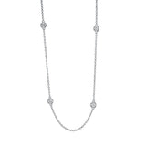 Collier 18 kt WG, mit ZÖ 38.1 cm + 40.6 cm, 9 Brill. 0,35 ct, TW-si