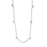 Collier 18 kt WG, mit ZÖ 38 cm + 41 cm, 7 Brill. 0,31 ct, TW-si