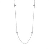 Collier 18 kt WG, mit ZÖ 38 cm ,40.5 cm, 7 Brill. 0,17 ct, TW-si