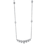 Collier 18 kt WG, mit ZÖ 40.6 cm + 41.6 cm, 16 Brill. 0,27 ct, TW-si