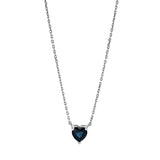 Collier 18 kt WG, mit ZÖ 40 cm, 1 Saphir 0,98 ct blau