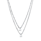 Collier 18 kt WG, 1 Tropfen 0,37 ct, TW-si, 1 Tropfen 0,35 ct, TW-si