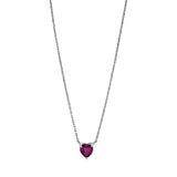 Collier 18 kt WG, mit ZÖ 40 cm, 1 Rubin 0,86 ct rot