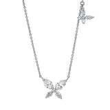 Collier 18 kt WG, 6 Nav. 0,58 ct, TW-si, 2 Brill. 0,04 ct, TW-si