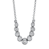 Collier 18 kt WG, mit ZÖ 40 cm, 4 Brill. 0,55 ct, TW-si, 1 Brill. 0,19 ct, TW-si, 6 Brill. 0,32 ct, TW-si