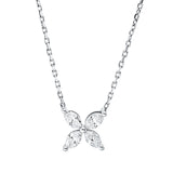 Collier 18 kt WG, 4 Nav. 0,39 ct, F-vsi