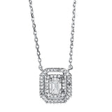 Collier 18 kt WG, mit ZÖ 40 cm + 42 cm, 1 Sm.schliff 0,21 ct, TW-si, 48 Dia. 0,08 ct, TW-si