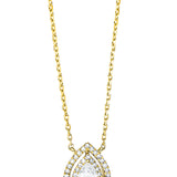 Collier 18 kt GG, mit ZÖ 40 cm + 42 cm, 1 Tropfen 0,20 ct, TW-si, 44 Dia. 0,11 ct, TW-si