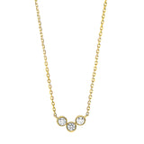 Collier 18 kt GG, mit ZÖ 40 cm + 42 cm, 3 Brill. 0,12 ct, TW-si