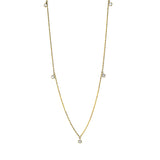 Collier 18 kt GG, mit ZÖ 40 cm, 5 Brill. 0,17 ct, TW-si