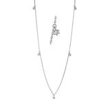 Collier 18 kt WG, mit ZÖ 40 cm, 5 Brill. 0,17 ct, TW-si