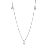 Collier 18 kt WG, mit ZÖ 40 cm, 3 Brill. 0,10 ct, TW-si