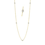 Collier 18 kt GG, mit ZÖ 40 cm, 5 Brill. 0,17 ct, TW-si