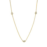 Collier 18 kt GG, mit ZÖ 40 cm, 3 Brill. 0,10 ct, TW-si