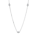 Collier 18 kt WG, mit ZÖ 40 cm, 3 Brill. 0,10 ct, TW-si