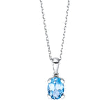 Collier 18 kt WG, mit ZÖ 40 cm + 42 cm, 1 Topas 0,90 ct blau