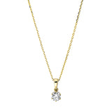 Collier 18 kt GG, mit ZÖ 40 cm + 42 cm, 1 Brill. 0,30 ct, TW-si