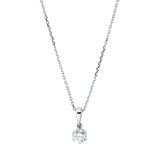 Collier 18 kt WG, mit ZÖ 40 cm + 42 cm, 1 Brill. 0,30 ct, TW-si