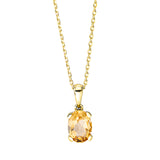 Collier 18 kt GG, mit ZÖ 40 cm + 42 cm, 1 Citrin 0,67 ct gelb