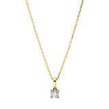 Collier 18 kt GG, mit ZÖ 40 cm + 42 cm, 1 Brill. 0,19 ct, TW-si