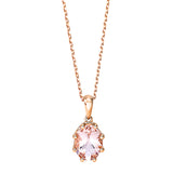 Collier 18 kt RG, mit ZÖ 40 cm + 42 cm, 1 Morganit 1,10 ct rosa