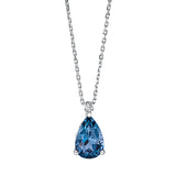 Collier 18 kt WG, mit ZÖ 40 cm + 42 cm, 2 Brill. 0,02 ct, TW-si, 1 Topas 1,48 ct Lond. blue
