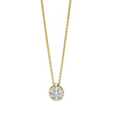 Collier 18 kt GG, mit ZÖ 42 cm, 1 Brill. 0,08 ct, TW-si, 6 Brill. 0,18 ct, TW-si