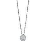Collier 18 kt WG, mit ZÖ 42 cm, 1 Brill. 0,08 ct, TW-si, 6 Brill. 0,18 ct, TW-si