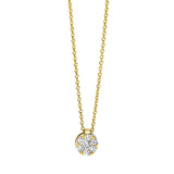 Collier 18 kt GG, mit ZÖ 42 cm, 1 Brill. 0,05 ct, TW-si, 6 Brill. 0,09 ct, TW-si