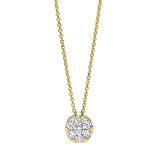Collier 18 kt GG, mit ZÖ 42 cm, 1 Brill. 0,10 ct, TW-si, 6 Brill. 0,27 ct, TW-si