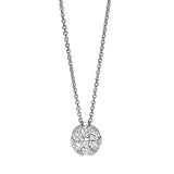 Collier 18 kt WG, mit ZÖ 42 cm, 1 Brill. 0,10 ct, TW-si, 6 Brill. 0,27 ct, TW-si