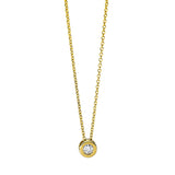 Collier 18 kt GG, mit ZÖ 42 cm, 1 Brill. 0,06 ct, TW-si