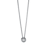 Collier 18 kt WG, mit ZÖ 42 cm, 1 Brill. 0,06 ct, TW-si