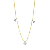 Collier 18 kt GG, Fassung rhodiniert, 18 Brill. 0,12 ct, TW-si