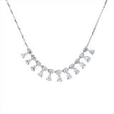 Collier 18 kt WG, 11 Tropfen 1,14 ct, TW-si, 11 Brill. 0,48 ct, TW-si