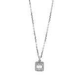 Collier 18 kt WG, mit ZÖ 40 cm + 43 cm, 6 Bag. 0,17 ct, TW-si, 27 Brill. 0,18 ct, TW-si