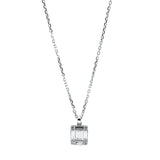 Collier 18 kt WG, mit ZÖ 40 cm + 43 cm, 6 Bag. 0,39 ct, TW-si, 4 Brill. 0,06 ct, TW-si