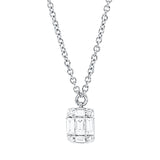 Collier 18 kt WG, mit ZÖ 40 cm + 43 cm, 5 Bag. 0,11 ct, TW-si, 4 Brill. 0,02 ct, TW-si