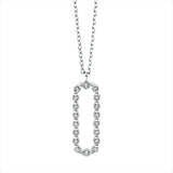 Collier 18 kt WG, mit ZÖ 40 cm + 43 cm, 18 Brill. 0,48 ct, TW-si