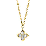 Collier 18 kt GG, mit ZÖ 41 cm + 43 cm, 5 Brill. 0,18 ct, TW-si
