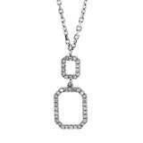 Collier 18 kt WG, mit ZÖ 40 cm + 43 cm, 42 Brill. 0,13 ct, TW-si