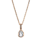 Collier 18 kt RG, mit ZÖ 40 cm + 43 cm, 5 Brill. 0,03 ct, TW-si, 1 Amethyst 0,60 ct grün