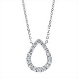 Collier 18 kt WG, mit ZÖ 42 cm, 20 Brill. 0,29 ct, TW-si