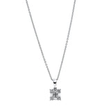 Collier 18 kt WG, mit ZÖ 42 cm, 4 Bag. 0,24 ct, TW-si, 4 Princ. 0,16 ct, TW-si, 4 Brill. 0,06 ct, TW-si