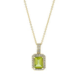 Collier 18 kt GG, mit ZÖ 42 cm, 40 Dia. 0,16 ct, TW-si, 1 Peridot 1,73 ct grün