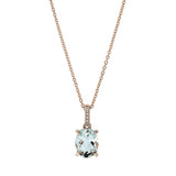 Collier 18 kt RG, mit ZÖ 42 cm, 6 Dia. 0,02 ct, TW-si, 1 Amethyst 1,71 ct grün