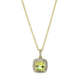 Collier 18 kt GG, mit ZÖ 42 cm, 29 Dia. 0,11 ct, TW-si, 1 Peridot 0,97 ct grün